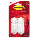 Command General Purpose Designer Hooks, Medium, Plastic, White, 3 lb Capacity, 2 Hooks and 4 Strips/Pack Product Image 