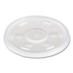 Dart 10 oz HIPS Plastic Straw-Slotted Lid - Translucent - (DCC10SL) Product Image 