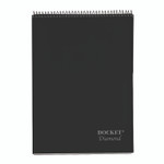 TOPS Docket Diamond Top-Wire Ruled Planning Pad, Wide/Legal Rule, Black Cover, 60 White 8.5 x 11.75 Sheets Product Image 