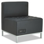 Alera QUB Series Powered Armless L Sectional, 26.38w x 26.38d x 30.5h, Black Product Image 