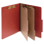 ACCO Pressboard Classification Folders, 3" Expansion, 2 Dividers, 6 Fasteners, Legal Size, Earth Red Exterior, 10/Box (ACC16036) View Product Image