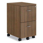 Alera Valencia Series Mobile Pedestal, Left or Right, 2 Legal/Letter-Size File Drawers, Modern Walnut, 15.38" x 20" x 26.63" (ALEVA582816WA) View Product Image