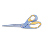 Westcott ExtremEdge Titanium Bent Scissors, 9" Long, 4.5" Cut Length, Gray/Yellow Offset Handle (ACM14669) View Product Image