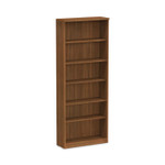 Alera Valencia Series Bookcase, Six-Shelf, 31.75w x 14d x 80.25h, Modern Walnut (ALEVA638232WA) View Product Image