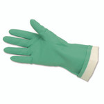 MCR Safety Flock-Lined Nitrile Gloves, One Size, Green, 12 Pairs View Product Image