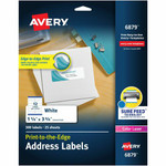 Avery Print to the Edge Shipping Label 1-1/4"x3-3/4" 300 Labels (6879) - 1 1/4" Width x 3 3/4" Length - Permanent Adhesive - Rectangle - Inkjet, Laser - Matte Product Image 