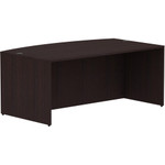Lorell Essentials Series Bowfront Desk Shell - 29.5" Height x 72" Width x 41.4" Depth Desk Shell, x 1" Thickness Top - Bow Front Edge - Finish: Espresso Laminate Product Image 