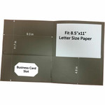 Business Source Letter Portfolio - 8 1/2" x 11" - 125 Sheets Capacity - Inside Front & Back Pocket(s) - Gray - Card Holder Product Image 