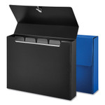 Universal Poly Index Card Box, Holds 100 4 x 6 Cards, 4 x 1.33 x 6, Plastic, Black/Blue, 2/Pack Product Image 