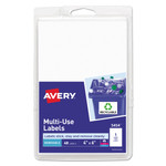 Avery Removable Multi-Use Labels, Inkjet/Laser Printers, 4 x 6, White, 40/Pack, (5454) View Product Image