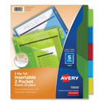 Avery Insertable Big Tab Plastic 2-Pocket Dividers, 5-Tab, 11.13 x 9.25, Assorted, 1 Set View Product Image