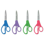 Westcott Student Scissors with Antimicrobial Protection, Pointed Tip, 7" Long, 3" Cut Length, Randomly Assorted Straight Handles View Product Image