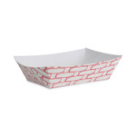 Boardwalk Paper Food Baskets, 2 lb Capacity, Red/White, 1,000/Carton (BWK30LAG200) View Product Image