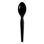 Boardwalk Heavyweight Wrapped Polystyrene Cutlery, Teaspoon, Black, 1,000/Carton (BWKTSHWPSBIW) View Product Image