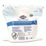 Clorox Healthcare Bleach Germicidal Wipes, Refill for Bucket, 1-Ply, 12 x 12, Unscented, White, 110/Pouch View Product Image