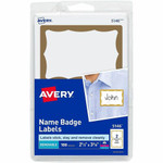 Avery Border Print or Write Name Tags - 2 21/64" Width x 3 3/8" Length - Removable Adhesive - Rectangle - Inkjet, Laser - Matte - (AVE5146) Product Image 