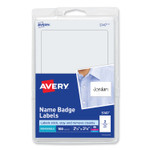 Avery Printable Adhesive Name Badges, 3.38 x 2.33, White, 100/Pack View Product Image