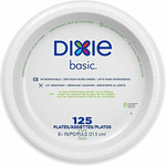 Dixie Basic 8-1/2" Lightweight Paper Plates by GP Pro - Microwave Safe - 8.5" Diameter - White - Paper Body Product Image 