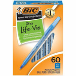 BIC Round Stic Ballpoint Pens - Medium Pen Point - Blue Ink - Blue Barrel Product Image 