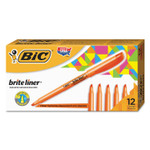 BIC Brite Liner Highlighters - Chisel Marker Point - Orange Ink - Water Based (BICBL11OE) Product Image 