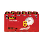 Scotch Transparent Tap - 3/4"W - 36 yd Length x 0.75" Width - 1" Core - Clear - Stain Resistant, Moisture Resistant, Long Lasting (MMM6006PK) Product Image 