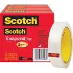 Scotch Transparent Tap - 72 yd Length x 1" Width - 3" Core - Clear - Long Lasting, Moisture Resistant, Stain Resistant - For Sealing, Label Protection, Wrapping, Mending Product Image 