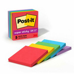 Post-it Super Sticky Notes - Playful Primaries Color Collection - 450 - 3" Flag/Note Width x 3" Flag/Note Length - Square - 90 Sheets per Pad Product Image 