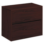 HON 10500 H10563 Lateral File - 29.5" Height x 36" Width x 20" Depth - 2 - Flat Edge - Finish: Mahogany (HON10563NN) Product Image 