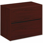 HON 10500 H10563 Lateral File - 29.5" Height x 36" Width x 20" Depth - 2 - Flat Edge - Finish: Mahogany Product Image 