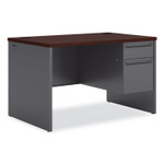HON 38000 H38251 Pedestal Desk - 29.5" Height x 48" Width x 30" Depth - 2 x Box, File Drawer(s)Right Side - Waterfall Edge - Finish: Charcoal (HON38251NS) Product Image 