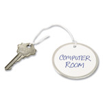 Avery 2-1/4" Metal Rim Key Tags, Strung, White, 500 Tags (14316) - 2.25" Diameter - Round - String Fastener - Metal, Card Stock - White (AVE14316) Product Image 