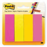 Post-it Page Markers - 1" Flag/Note Width x 3" Flag/Note Length - Rectangle - Assorted - Removable, Self-adhesive (MMM6714AU) Product Image 