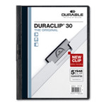 DURABLE DURACLIP Letter Report Cover - 8 1/2" x 11" - 30 Sheets Capacity - Vinyl, Steel - Black (DBL220301) Product Image 