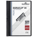 DURABLE DURACLIP Letter Report Cover - 8 1/2" x 11" - 30 Sheets Capacity - Vinyl, Steel - Black Product Image 