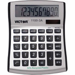 Victor 11003A Mini Desktop Calculator - Large Display, Angled Display, Dual Power, Independent Memory, Environmentally Friendly, Battery Backup - Battery/Solar Powered Product Image 