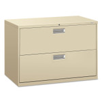 HON Brigade 600 H692 Lateral File - 28.4" Height x 42" Width x 18" Depth - 2 - Material: Steel - Finish: Putty (HON692LL) Product Image 