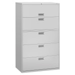 HON Brigade 600 H695 Lateral File - 64" Height x 42" Width x 18" Depth - 5 - Finish: Light Gray (HON695LQ) Product Image 