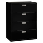 HON Brigade 600 H694 Lateral File - 53.3" Height x 42" Width x 18" Depth - 4 - Finish: Black (HON694LP) Product Image 