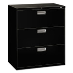 HON Brigade 600 H683 Lateral File - 40.9" Height x 36" Width x 18" Depth - 3 - Finish: Black (HON683LP) Product Image 