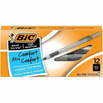 BIC Fine Point Round Stic Pens - Fine Pen Point - Black Ink - Gray Barrel Product Image 