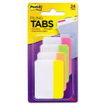 Post-it Dividing Tabs - Write-on Tab(s) - 1.50" Tab Height x 2" Tab Width - Yellow, Orange, Green, Pink Tab(s) - Durable, Repositionable, Wear Resistant (MMM686PLOY) Product Image 