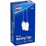 Avery Marking Tags, Strung, 1-3/4" x 1-3/32" , 1,000 Tags (12204) - 1.75" Length x 1.09" Width - Rectangular - Twine Fastener - Cotton, Polyester - White Product Image 