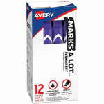 Avery Marks A Lot Large Desk-Style Permanent Markers - 4.7625 mm Chisel Marker Point - Purple Ink - Purple Plastic Barrel Product Image 