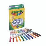 Crayola Thinline Washable Markers - Fine Marker Point - Washable - Black, Blue, Blue Lagoon, Brown, Gray, Green, Orange, Pink, Red, Sandy Tan, Violet, ... Ink - Water Based (CYO587813) Product Image 