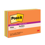 Post-it Super Stick Notes - Energy Boost Color Collection - 360 - 6" Flag/Note Width x 4" Flag/Note Length - Rectangle - 45 Sheets per Pad (MMM6445SSP) Product Image 