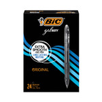 BIC Gel Retractable Pens - 0.7 mm Medium Pen Point - Retractable - Black Ink - Gel-based - Tinted, Clear Barrel (BICRLC241BK) Product Image 