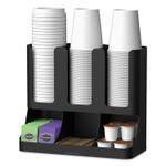 Mind Reader Flume Six-Section Upright Coffee Condiment/Cup Organizer, 11.5 x 6.5 x 15, Black Product Image 