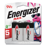 Energizer 9-Volt MAX Alkaline Batteries - For Multipurpose - 9V - 595 mAh - 9 V DC (EVE522BP2) Product Image 