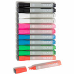 U Brands Magnetic Liquid Glass Markers - Bullet Marker Point - Erasable - Assorted Ink - Liquid - Gray Plastic Barrel Product Image 