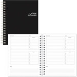 Blueline Undated Task Planner - Personal - 7 1/4" x 9 1/4" Sheet Size - Twin Wire - Black - Notes Area, Hard Cover Product Image 
